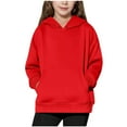 thumbnail image 1 of BRGZLK Hooded Sweatshirt For Boys Girls Trendy Solid Printed Basic Thin Pullover Tops Loose Casual Long Sleeved Hoodies For Spring and Fall Red 4-5 Years, 1 of 7