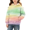 thumbnail image 1 of BRGZLK Hoodies for Girls Toddler Stylish Cute Ombre Print Long Sleeve Warm Comfy Pullover Sweatshirt with Pockets Autumn Winter Casual Clothes Multicolor 7-8 Years, 1 of 8