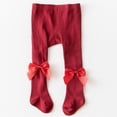 thumbnail image 1 of BRGZLK Infant Baby Girls Cotton Tights Autumn Sweet Cute Bow Princess Pantyhose Toddler Soft Cozy Stocking Trousers Kids Classic Leggings Socks Red 0-12 Months, 1 of 4