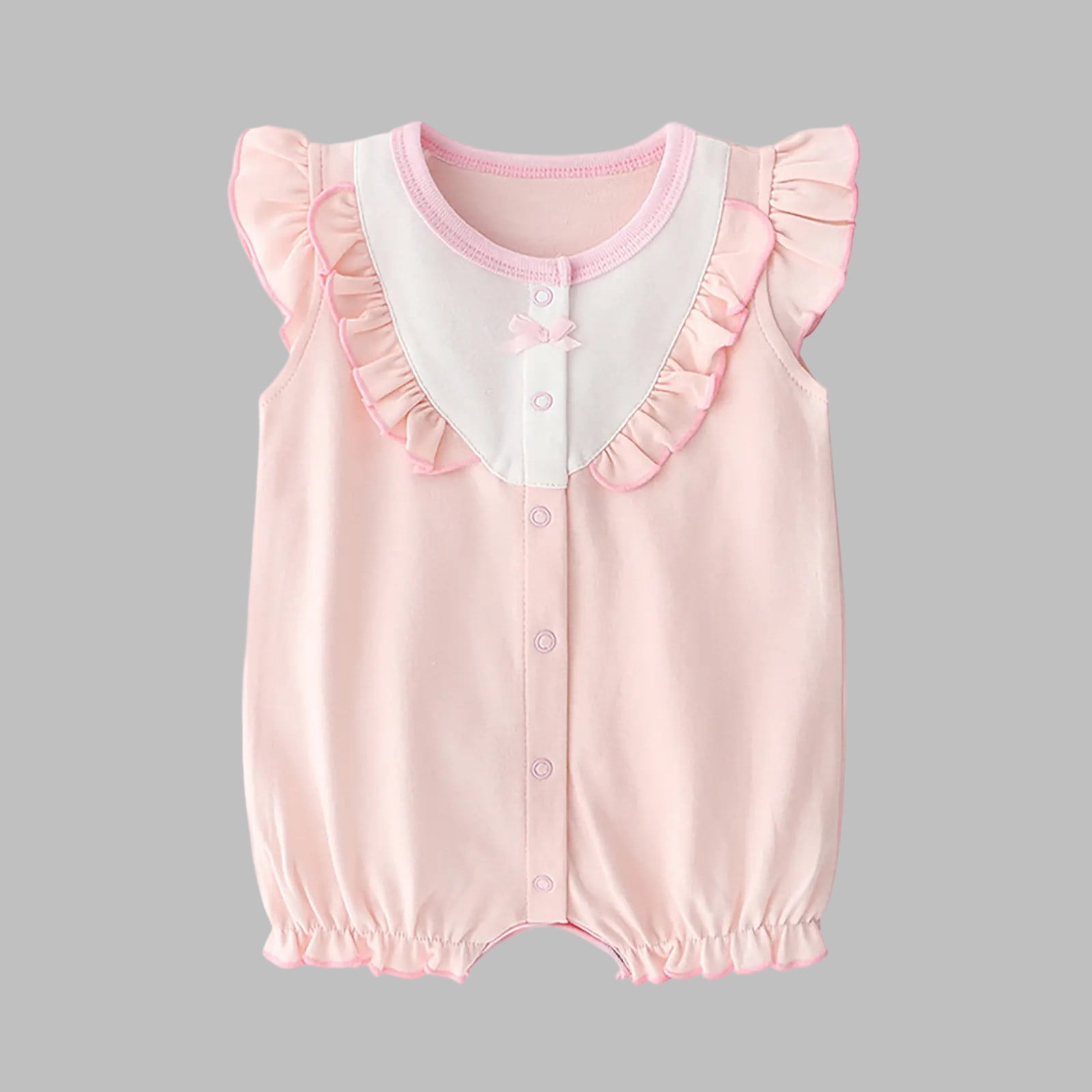 BRGZLK Infant Cotton Romper Toddler Baby Cute Printed Color Ruffle