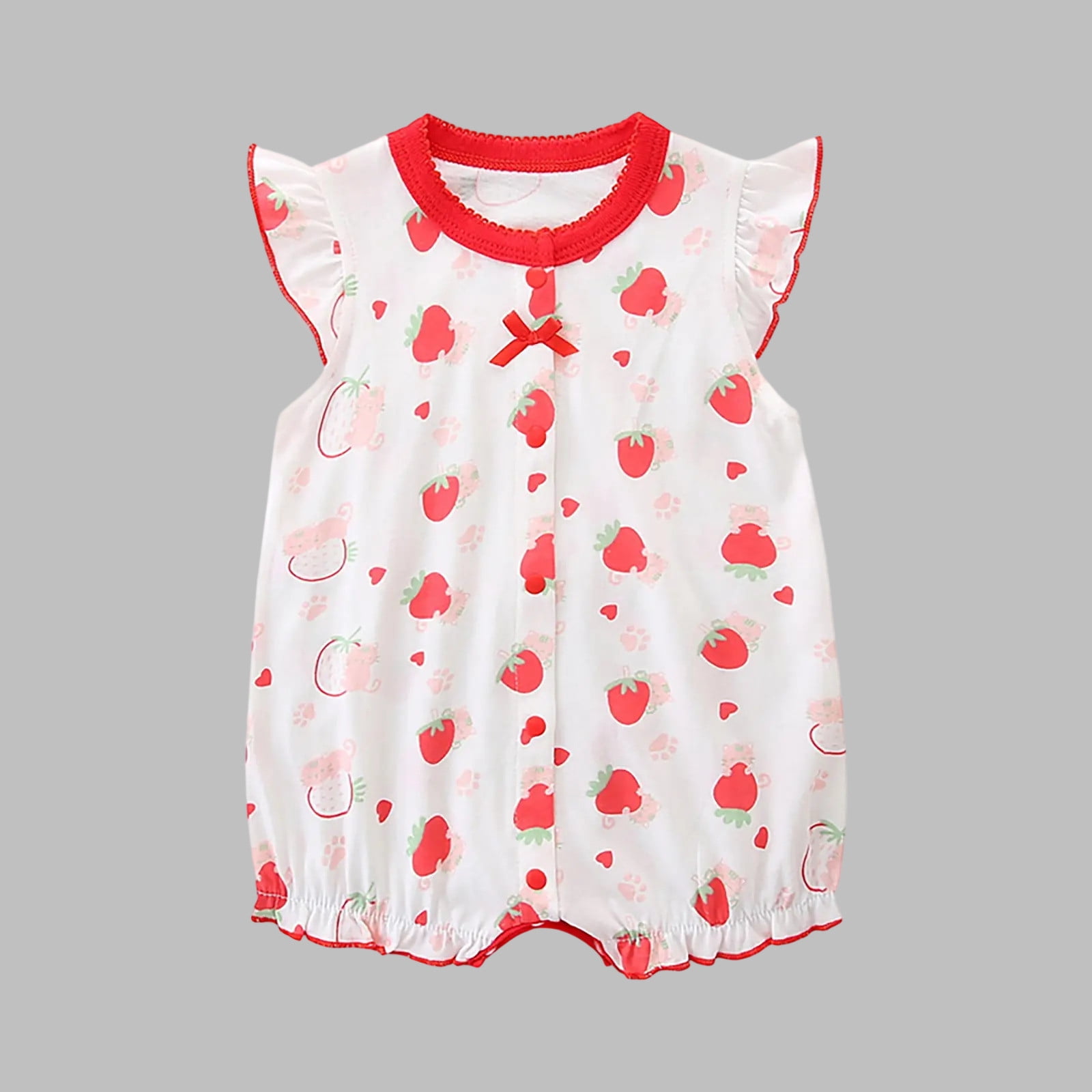 BRGZLK Infant Cotton Romper Toddler Baby Cute Printed Color Ruffle