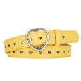 thumbnail image 1 of BRGZLK Kids Belts Boys Girls Cute Peach Heart PU Leather Belt, Adjustable Belt With Heart Buckle Yellow Free Size, 1 of 2