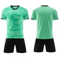 thumbnail image 1 of BRGZLK Kids Boys 2 Piece Sport Outfits Summer 2026 Print Breathable Comfortable Relaxed V-Neck Short Sleeve Soccer Jersey and Shorts Tracksuit Green S, 1 of 8