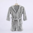 thumbnail image 1 of BRGZLK Kids Fleece Robes Boys Girls Cute Floral Print Plush Soft Flannel Warm Fluffy Bathrobe Home Absorbent Hooded Bath Towels for 3-12 Years Gray Free Size, 1 of 4