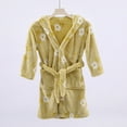 thumbnail image 1 of BRGZLK Kids Fleece Robes Boys Girls Cute Floral Print Plush Soft Flannel Warm Fluffy Bathrobe Home Absorbent Hooded Bath Towels for 3-12 Years Yellow Free Size, 1 of 4