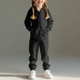 thumbnail image 1 of BRGZLK Kids Full-Zip Sweatsuit Set Boys Girls Fall Winter Trendy Solid Color Fleece Sports Hooded Tops and Athletic Jogger Pants Two-Piece Set With Pockets Dark Gray 1-2 Years, 1 of 9