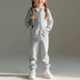 thumbnail image 1 of BRGZLK Kids Full-Zip Sweatsuit Set Boys Girls Fall Winter Trendy Solid Color Fleece Sports Hooded Tops and Athletic Jogger Pants Two-Piece Set With Pockets Gray 7-8 Years, 1 of 9