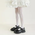 thumbnail image 1 of BRGZLK Kids Girls Bow Sheer Fishnet Stockings Thin Hollowed Summer Mesh Lace Fashion Toddler Footed Legging Pantyhose White 9-13 Years, 1 of 3