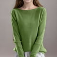 thumbnail image 1 of BRGZLK Kids Girls Boys Fall New Knit Sweater Cute Solid Color Round Neck Long Sleeve Warm Knit Pullover Tops Green 14-15 Years, 1 of 3