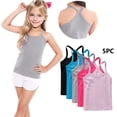thumbnail image 1 of BRGZLK Kids Girls Camisole Tank Tops 5 Pack Spaghetti Strap Halter Y-Back Dance Tank Tops Summer Casual Solid Color Soft Comfort Breathable Cami Vest Pink 4-5 Years, 1 of 5
