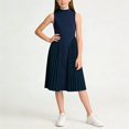 thumbnail image 1 of BRGZLK Kids Girls Dresses Summer Novel Trendy Solid Color Round Neck High Waist Sleeveless Casual Comfortable Tight Dress Party Evening Gowns Navy 9-10 Years, 1 of 5