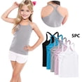 thumbnail image 1 of BRGZLK Kids GirlsCamisole Tank Tops 5 Pack Summer Casual Solid Color Kids Comfort Breathable Soft Spaghetti Strap Halter Y-Back Dance Tank Tops Blue 6-7 Years, 1 of 5