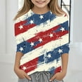 thumbnail image 1 of BRGZLK Kids Independence Day 3/4 Sleeve T-Shirts American Flag Tees Cute Round Neck Casual Pullover Top For Middle And Large Children's Boys And Girls Multicolor 5-6 Years, 1 of 5