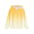 thumbnail image 1 of BRGZLK Kids Long Sleeved Hoodies Trendy Gradient Pattern Loose Pullover Top Soft Comfortable Fall Hooded Sweatshirt Yellow 11-12 Years, 1 of 2