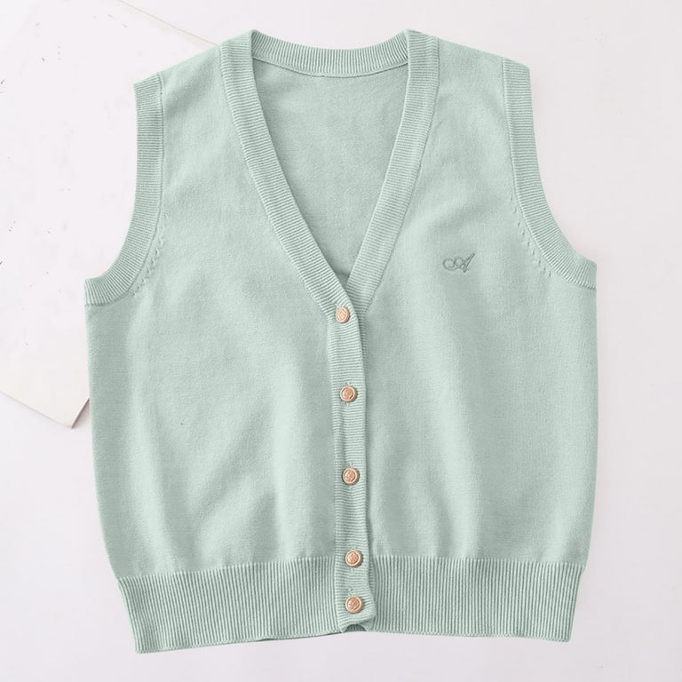 BRGZLK Kids School Uniform Sweater Vest Boys Girls Classic Soild