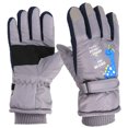 thumbnail image 1 of BRGZLK Kids Ski Gloves Riding Waterproof Snow Ski Gloves Warm Windproof Adjustable Outdoor Mittens for Boys Girls 5-9 Years Gray One Size, 1 of 3