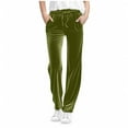 thumbnail image 1 of BRGZLK Kids Velour Sweatpants Fall Winter Fashion Solid Color Drawstring Elastic Waistband Baggy Straight Leg Casual Versatile Pants with Pockets Green 7-8 Years, 1 of 6