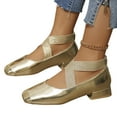 thumbnail image 1 of BRGZLK Lacquered Mary Shoes Shallow Cut Rectangular Toe One Foot Style Single Shoe, 1 of 7