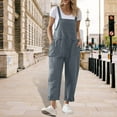 thumbnail image 1 of BRGZLK Linen Cotton Jumpsuits for Women Summer Fashion Solid Wide Leg Rompers Casual Comfy Sleeveless Suspender Jumpsuit Gray XL, 1 of 9