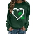 thumbnail image 1 of BRGZLK Long Sleeve St Patrick's Day Shirts for Women Trendy Irish Lucky Shamrock Print Tops for Daily Wearing Army Green XXL, 1 of 4
