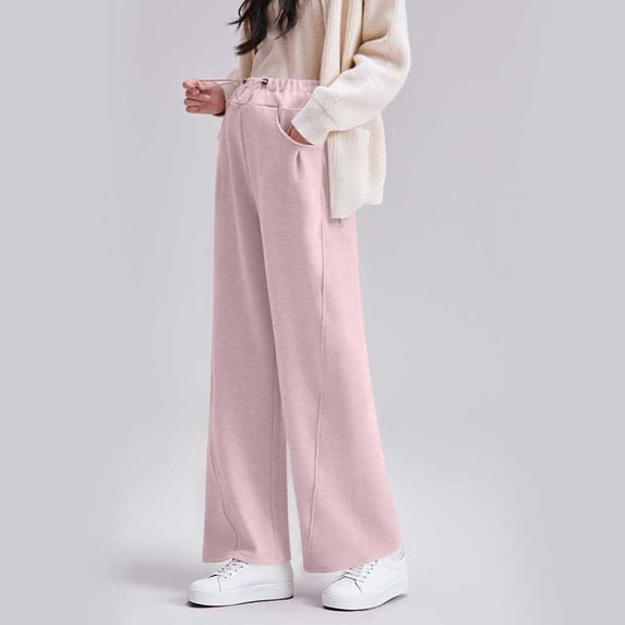BRGZLK Maternity Wide Leg for Women Summer Casual Solid Color Drawstring Elastic Waist Soft Comfy Outerwear Belly Support High Waisted Baggy Sweat Pants Pink M
