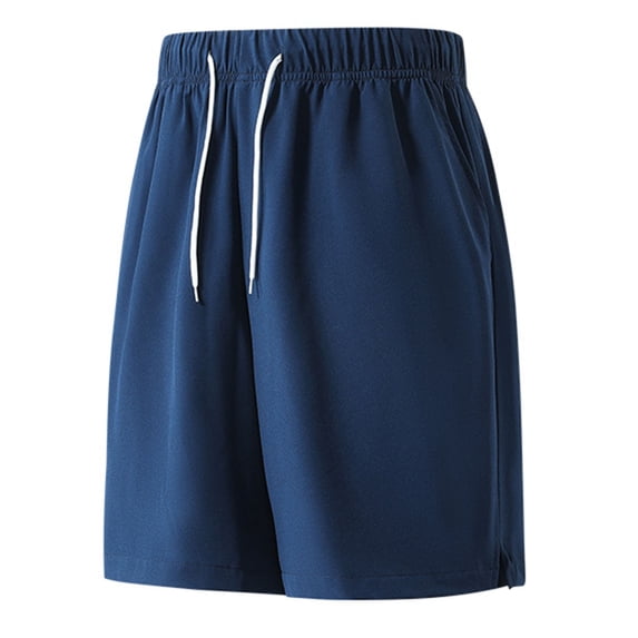 BRGZLK Men Beach Shorts Solid Color Elastic Waist Drawstring Walk Bottoms Lightweight Breathable Casual Trunks with Pockets
