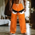 thumbnail image 1 of BRGZLK Men Linen Pants Beach Funny Graphic Pant Loose Casual Elastic Waist Drawstring Trousers Summer Vacation Outfits with Pockets, 1 of 3