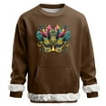 thumbnail image 1 of BRGZLK Men Mardi Gras Sweatshirt Fashion Loose Casual Round Neck Carnival Print Pullover Long Sleeve Sweatshirt Top Brown S, 1 of 5