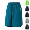 thumbnail image 1 of BRGZLK Men's Beach Shorts Drawstring Elastic Waist Swim Trunks Quick Dry Board Shorts Solid Color with Zipper Pockets, 1 of 4