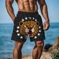 thumbnail image 1 of BRGZLK Men's Beach Shorts Novelty Cool Print Fashion Elastic Waist Quick Dry Breathable Drawstring Double Pocket 5-Inch Shorts for Daily 2026 Dark Gray A L, 1 of 6
