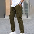 thumbnail image 1 of BRGZLK Men's Casual Cargo Pants Workout Joggers Stretch Sweatpants Hiking Drawstring Tactical Pants with Multi Pockets, 1 of 5