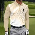 thumbnail image 1 of BRGZLK Men's Long Sleeve Tops 2026 Fall Winter Button Down Collared Printed Lightweigt Breathable Golf Sports Tee Shirt Outdoor Workout Casual Pullover T-shirt Khaki M, 1 of 6