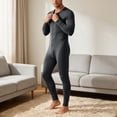thumbnail image 1 of BRGZLK Men's One Piece Jumpsuit 2026 Trendy Long Sleeve Full Button Down Soft Thermal Slim Fit Adult Onesie Lightweight Comfort Loungewear Rompers Gray L, 1 of 9