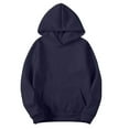 thumbnail image 1 of BRGZLK Men's Pullover Hooded Sweatshirt, Classic Solid Color Loose Casual Long Sleeved Thermal Basic Hoodies with Pocket Navy XXXL, 1 of 6