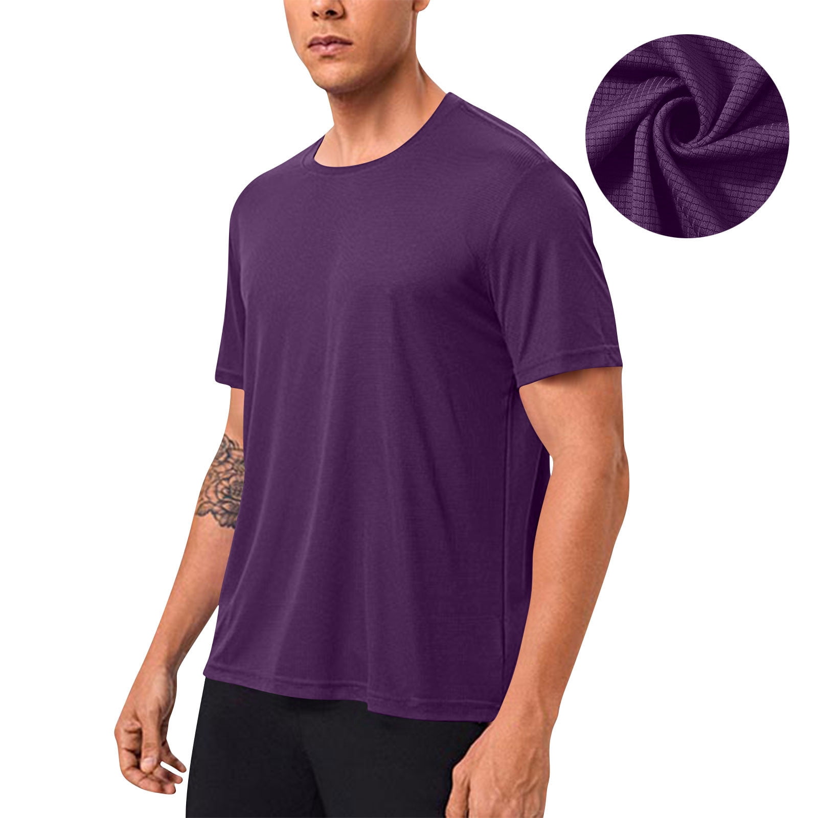 BRGZLK Men's Short Sleeve Upf 50+ T-Shirt Quick Dry Rash Guard Athletic ...