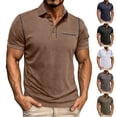thumbnail image 1 of BRGZLK Men's Short Sleeved Polo Shirts Solid Color Basic T-Shirt Casual Tees Short Sleeve Tops Golf Shirts Pocket Buttons, 1 of 7