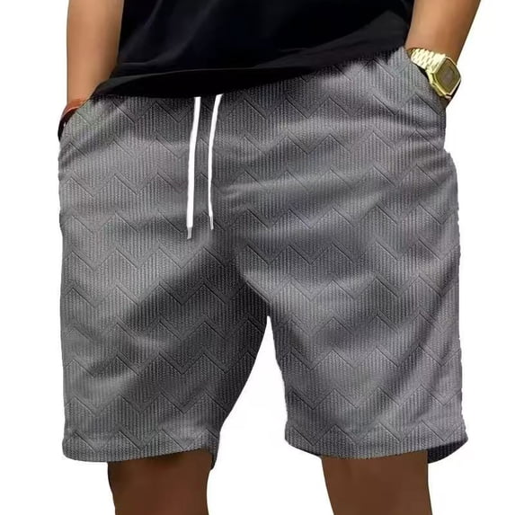 BRGZLK Men's Summer Shorts Solid Color Textured Casual Lounge Elastic Waist Loose Fit Sweatsuits Casual 5-Inch Shorts with Pockets 2026 Dark Gray L