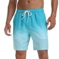 thumbnail image 1 of BRGZLK Men's Swim Trunks with Liner Ombre Quick Dry Lightweight Drawstring High Elastic Soft Comfortable Beach Shorts Bathing Suits with Pockets Light Blue S, 1 of 5