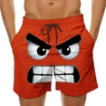 thumbnail image 1 of BRGZLK Men's Swim Trunks Summer 2026 Funny Print Casual Elastic Waist Drawstring Quick Dry Lightweight Breathable Swimming Board Shorts Orange 5XL, 1 of 5