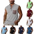 thumbnail image 1 of BRGZLK Men's Tank Tops Casual Fashion Sports Print Undershirts Summer Sleeveless Workout Gym Shirts with Button Up Pocket, 1 of 7