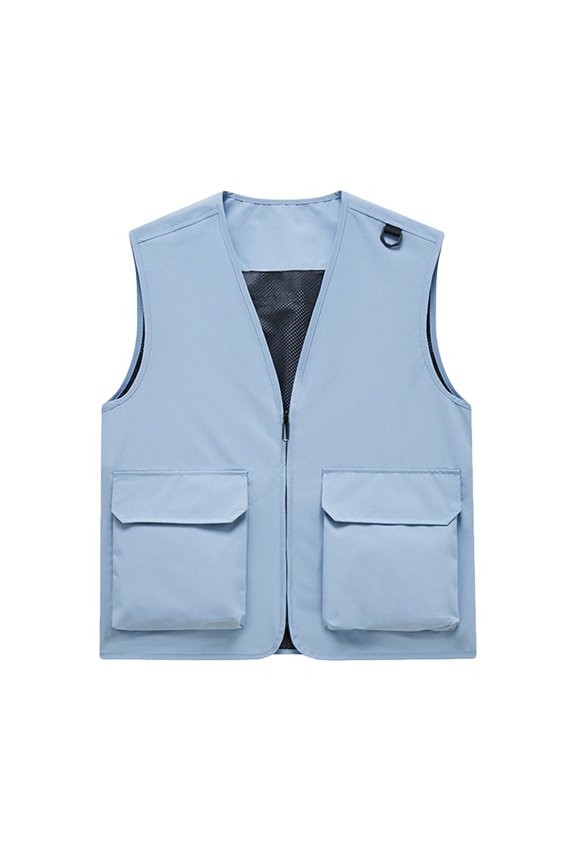 Men's Utility Fishing Tank Top Lightweight Outdoor Zip Up Travel Work Cargo Vest Jacket with Multi Pockets