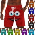 thumbnail image 1 of BRGZLK Mens Beach Shorts Casual Funny Print Expression Face Print Elastic Waist Drawstring Swim Shorts 2026 Vacation with Pockets, 1 of 5