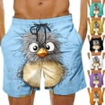 thumbnail image 1 of BRGZLK Mens Beach Shorts Summer Drawstring Waist Funny Cute Animal Expression Printing Summer Swim Trunks Novelty Beachwear Sports Vacation Shorts with Pockets, 1 of 6