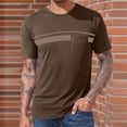 thumbnail image 1 of BRGZLK Mens Casual Tops 2026 Summer Trendy Graphic Short Sleeve Crewneck Tees Soft Comfortable Loose Fitness Sport T-Shirt with Pocket Brown XXL, 1 of 5