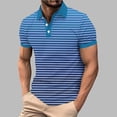 thumbnail image 1 of BRGZLK Mens Golf Shirts Summer Casual Fashion Ombre Print Short Sleeve Button-Down Tops Stylish Breathable Comfy Slim Fit Shirt Blue 3XL, 1 of 5