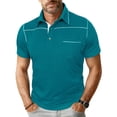 thumbnail image 1 of BRGZLK Mens Polo Shirts Turn Down Collar Solid Color Short Sleeve Summer Casual Classic Lightweight Breathable Comfy Moisture Wicking Polos Green XL, 1 of 5