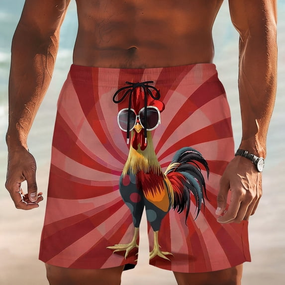 BRGZLK Mens Shorts Casual Stretch Swim Trunks Funny Summer Casual Quick Dry Beach Elastic Waist Drawstring Vacation Shorts with Pockets