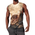 thumbnail image 1 of BRGZLK Mens Sleeveless T-Shirt Round Neck Cross Element Print Loose Casual Muscle Tank Tops Slim Fit Comfy Gym Workout Streetwear Tank, 1 of 5