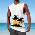 thumbnail image 1 of BRGZLK Mens Sleeveless Tank Tops Summer 2026 Daily Vintage Hawaiian Palm Tree Summer Round Neck Loose Fit Sleeveless Pullover Tank Top for Outdoor White S, 1 of 5