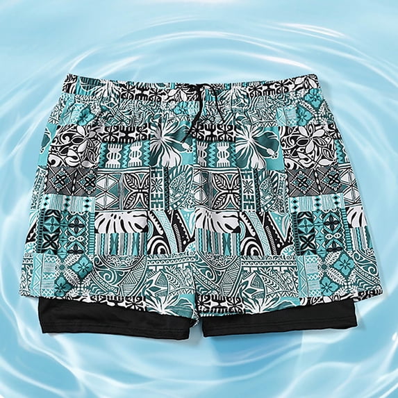 BRGZLK Mens Stylish Breathable Elastic Waist Shorts Pocket For Sports Training Beach Shorts with Compression Liner & Pockets